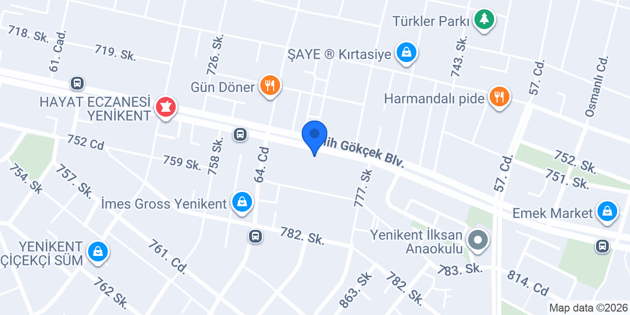 Yenikent Dentestetik Diş Polikliniği konumu