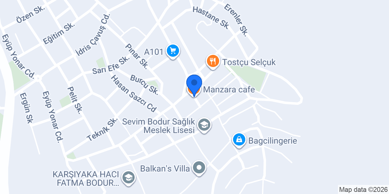 Manzara cafe konumu