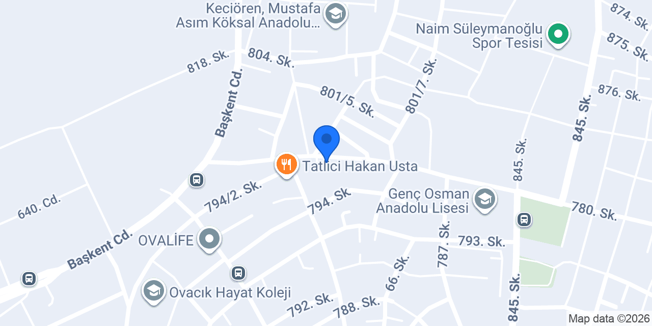 DÜŞLER SÜRÜCÜ KURSU OVACIK konumu