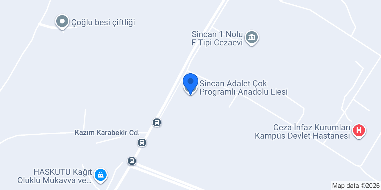 Sincan Adalet Çok Programlı Anadolu Liesi konumu