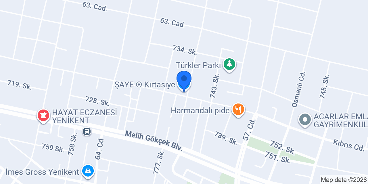 ŞAYE ® Kırtasiye konumu