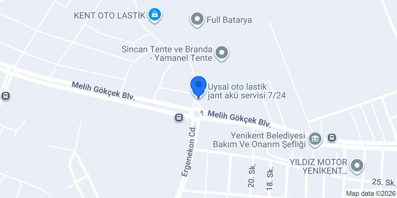 Uysal oto lastik jant akü servisi 7/24 konumu