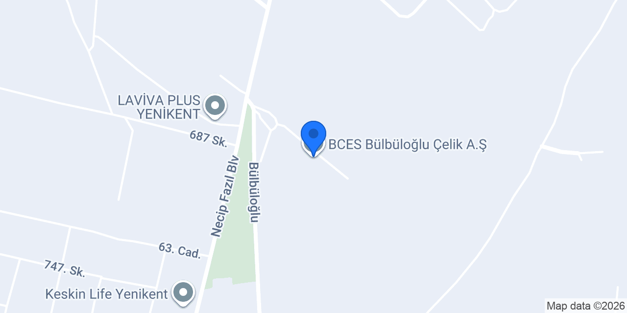 BCES Bülbüloğlu Çelik A.Ş. konumu