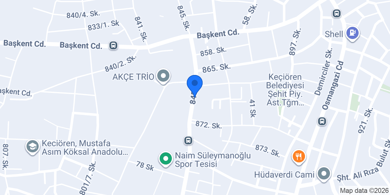 Ankara beton pompası (yer pompası) konumu