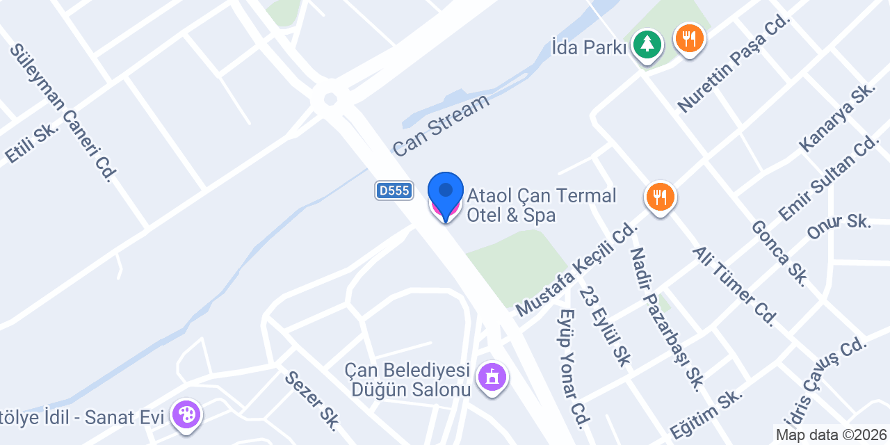Ataol Çan Termal Otel & Spa konumu