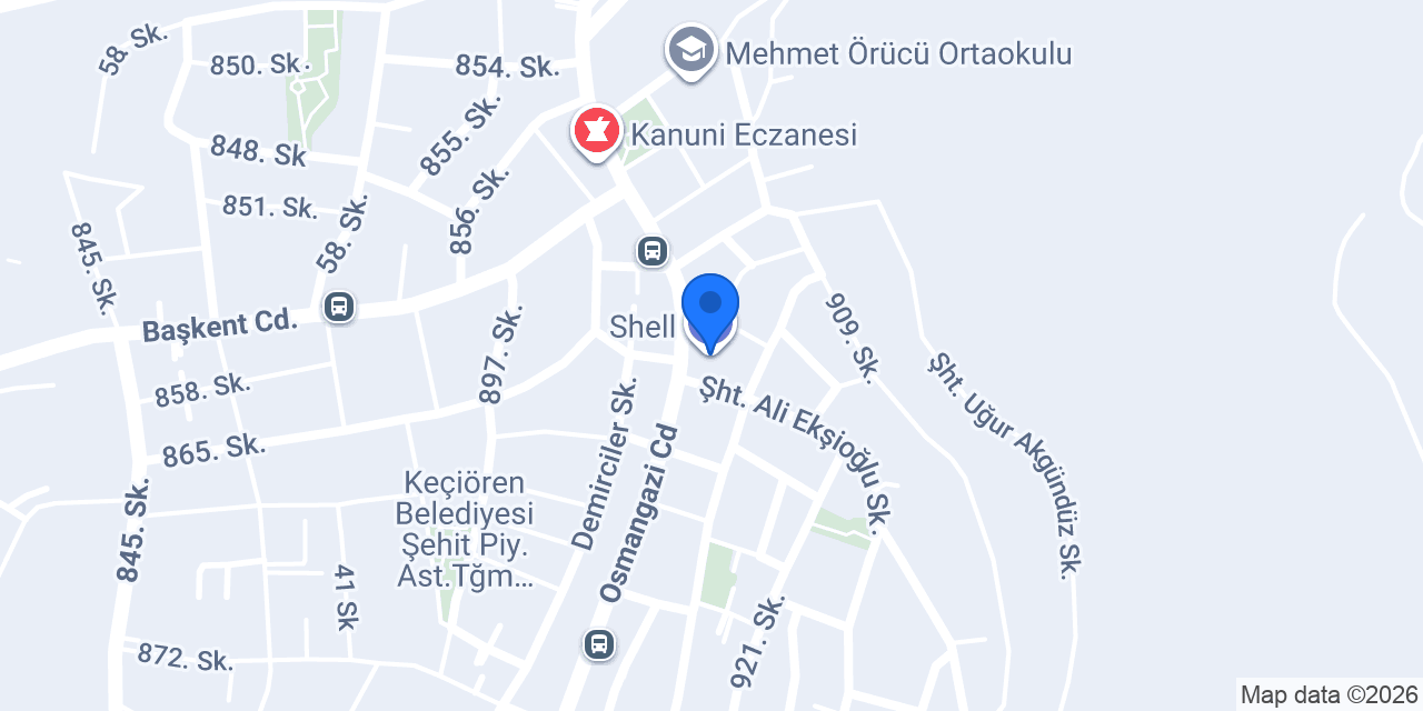 Shell konumu
