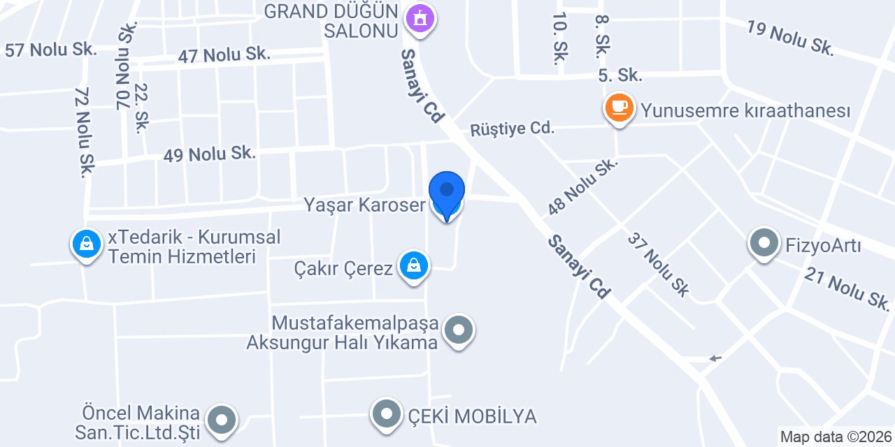 Yaşar Karoser konumu