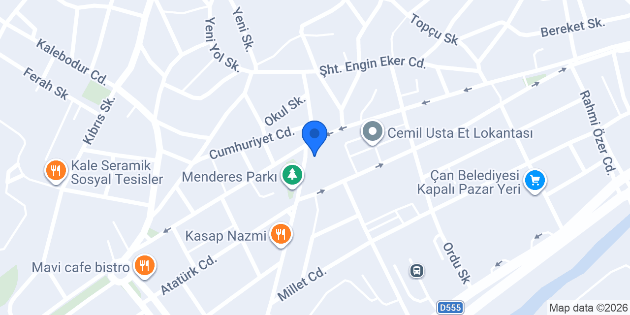 Çan İlçe Nüfus Müdürlüğü konumu