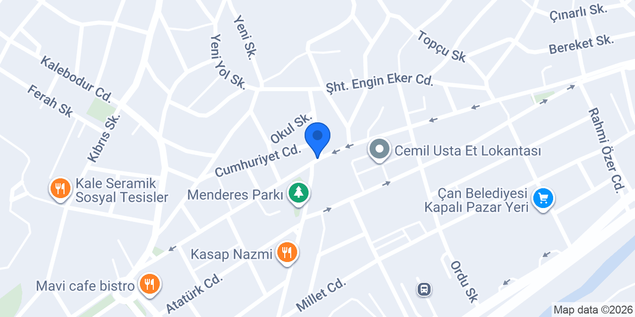 Çarşı Izgara pizza ve pide konumu