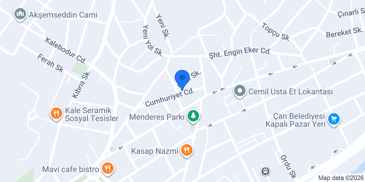 Ergün Uluslararası Çiçekçilik Çan konumu