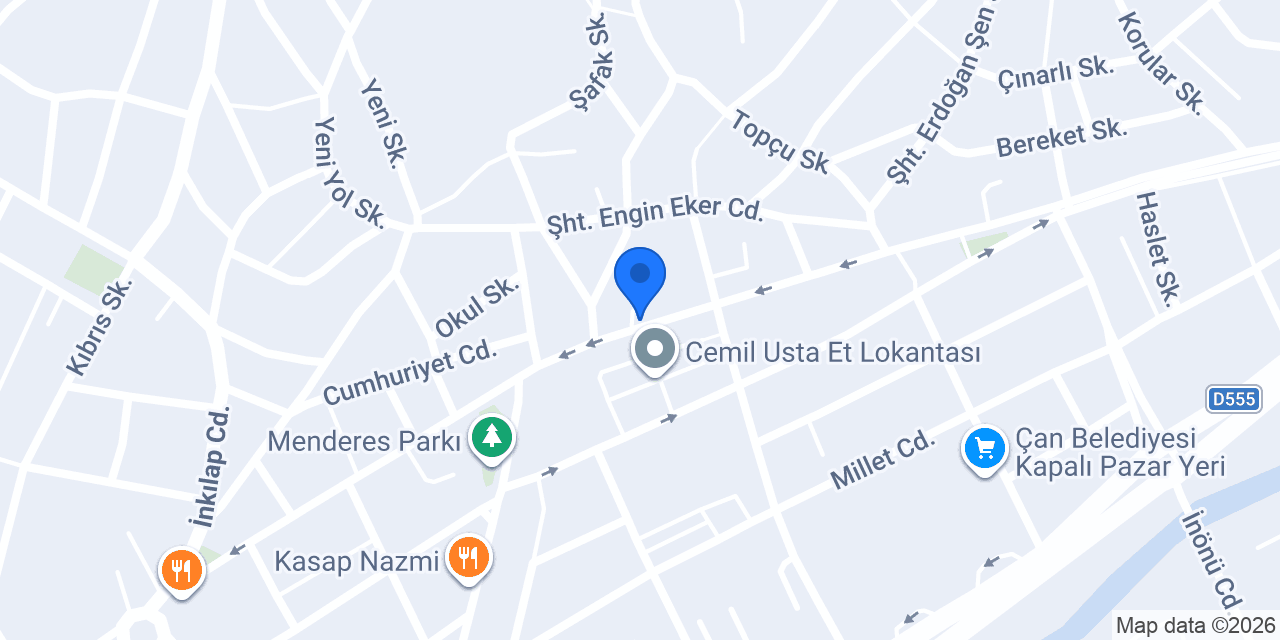 Halkbank Çan Şubesi konumu