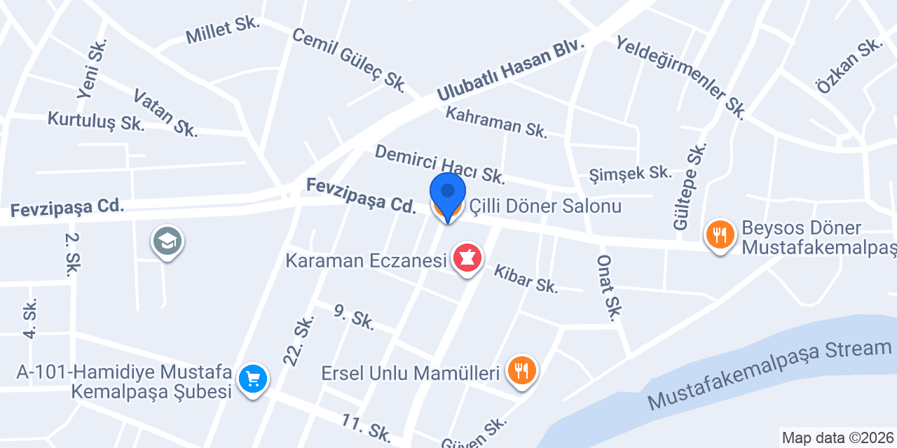 Çilli Döner Salonu konumu