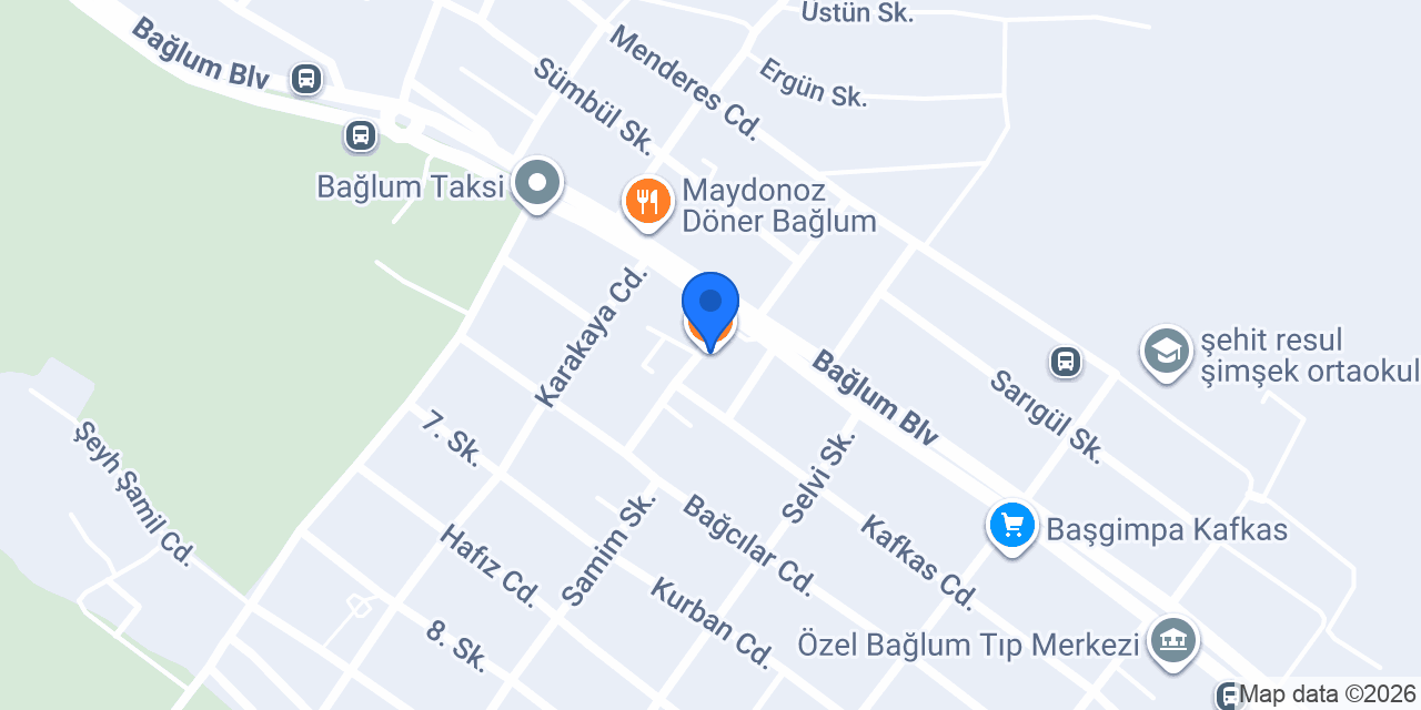 Damak Pastanesi konumu