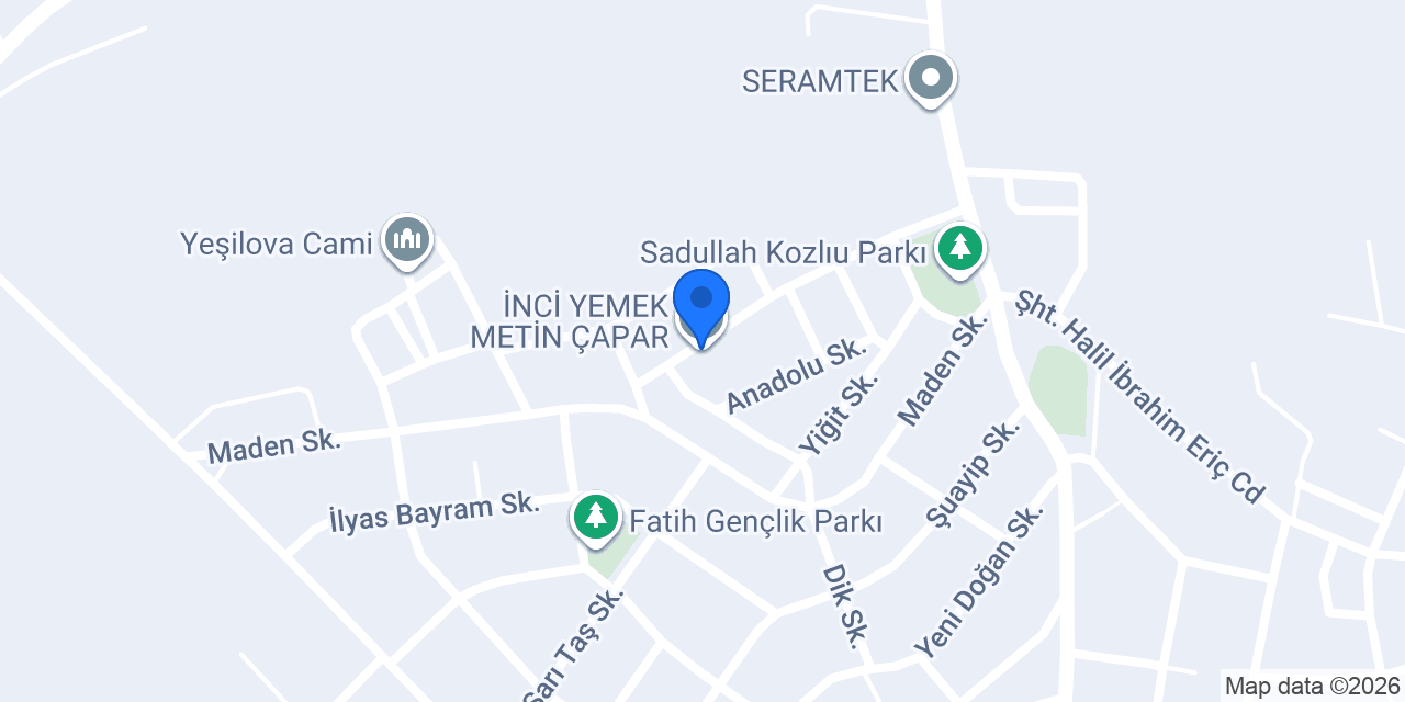 İNCİ YEMEK METİN ÇAPAR konumu