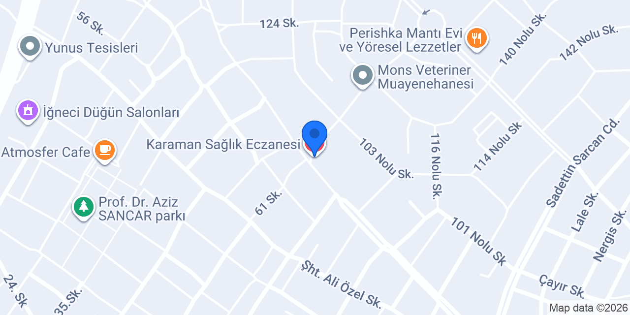Karaman Sağlık Eczanesi konumu