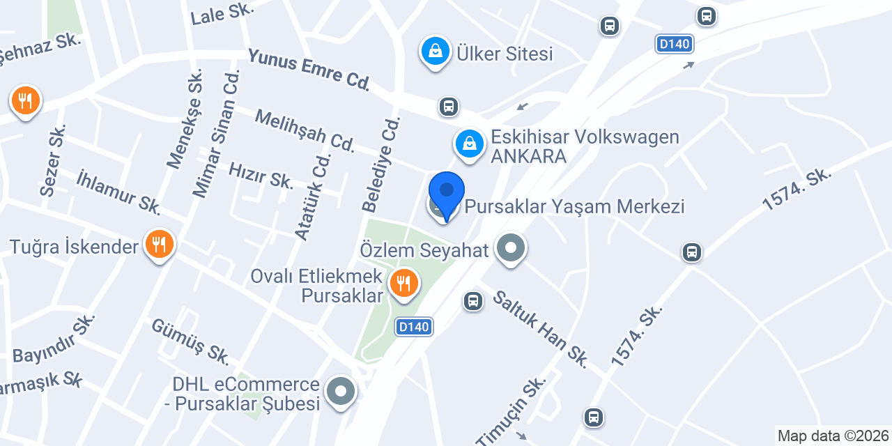 Pursaklar Halk Kütüphanesi konumu