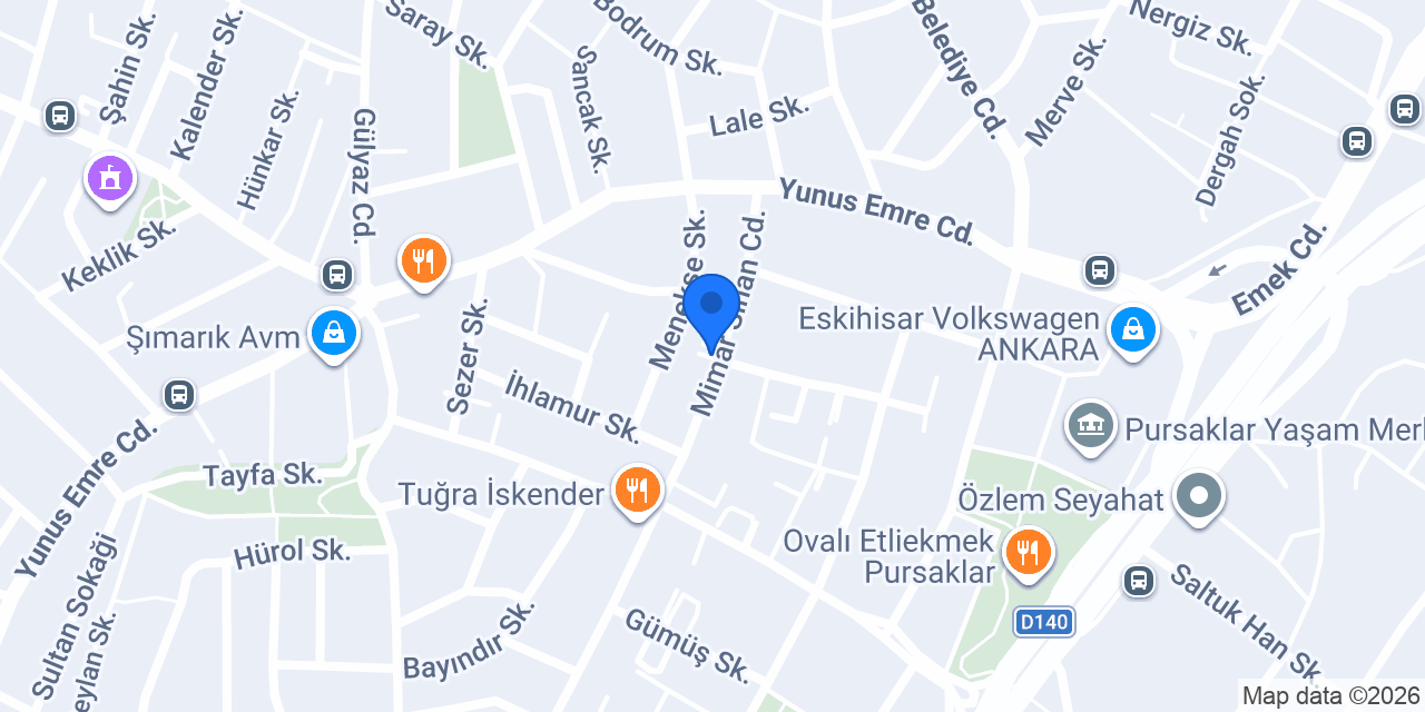 Komagene pursaklar mimar Sinan caddesi konumu