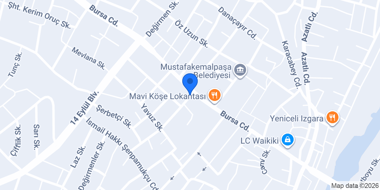 Yapı Kredi - Mustafakemalpaşa Şubesi konumu