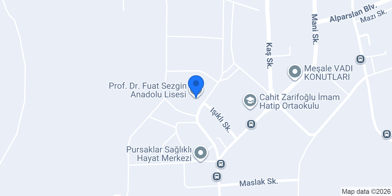 Prof. Dr. Fuat Sezgin Anadolu Lisesi konumu