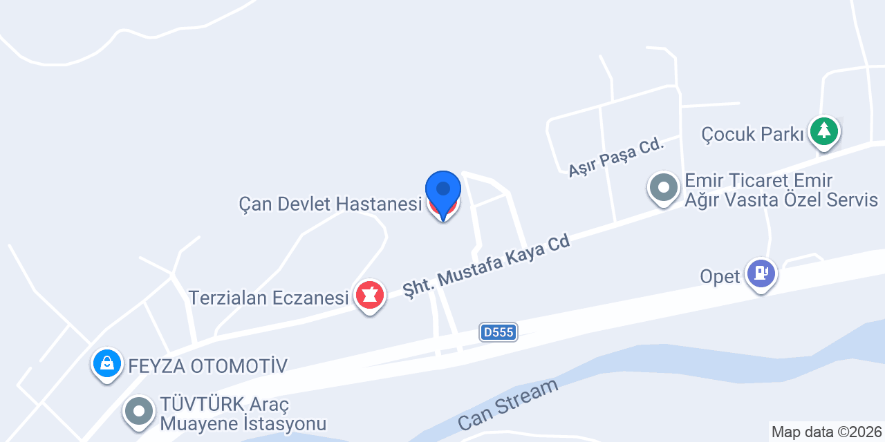 Çan Devlet Hastanesi konumu