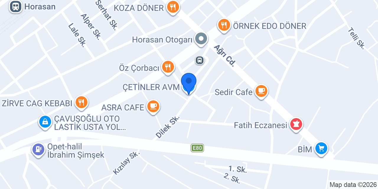 ÇETİNLER AVM konumu