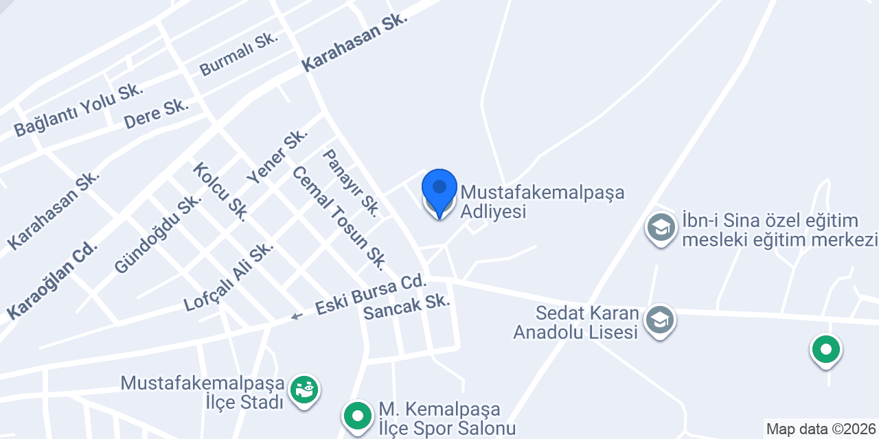 Mustafakemalpaşa Adliyesi konumu