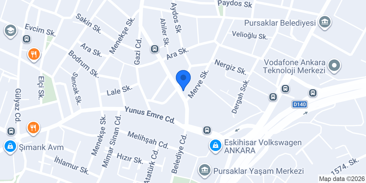 Pursaklar TekPetshop konumu