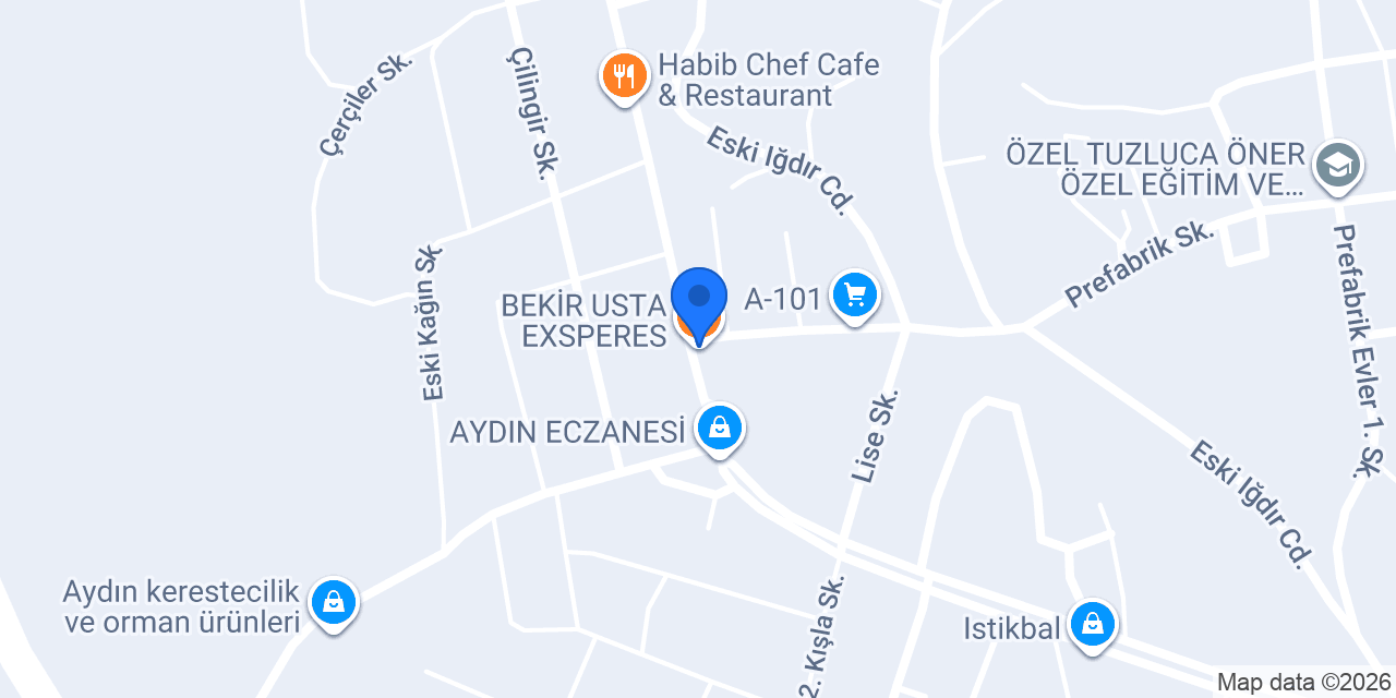 BEKİR USTA EXSPERES konumu