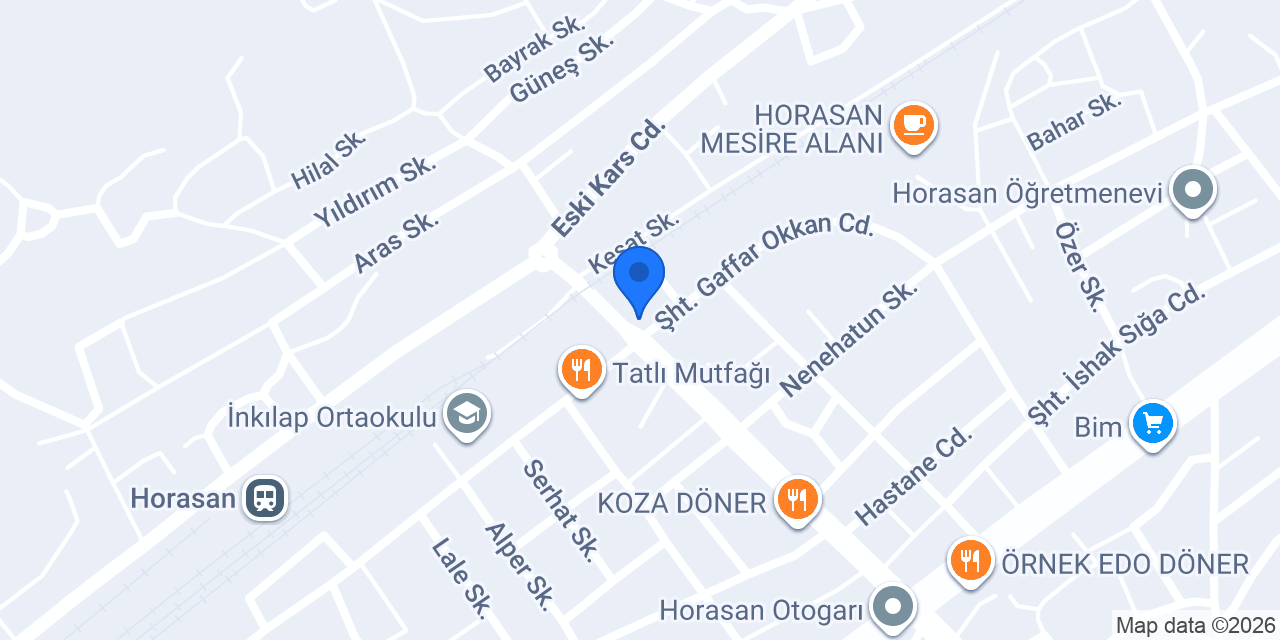 Özel Horasan M.T. Sürücü Kursu konumu