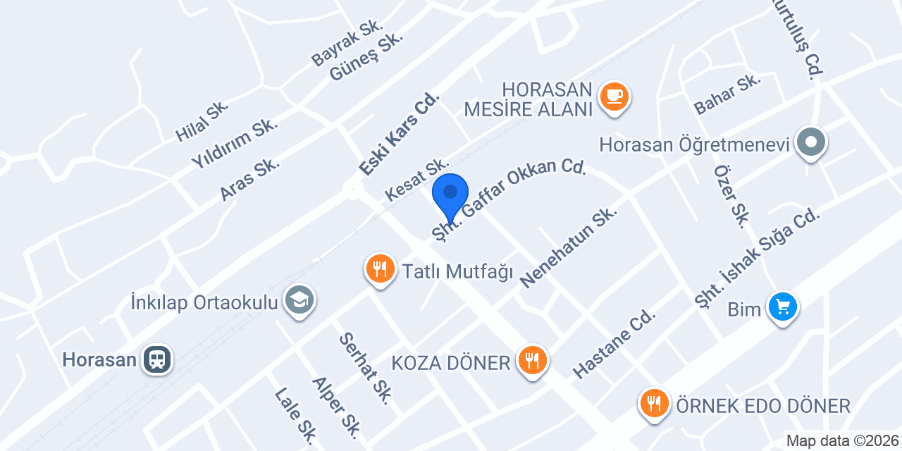 Çelikler Sigorta Acenteliği Horasan konumu