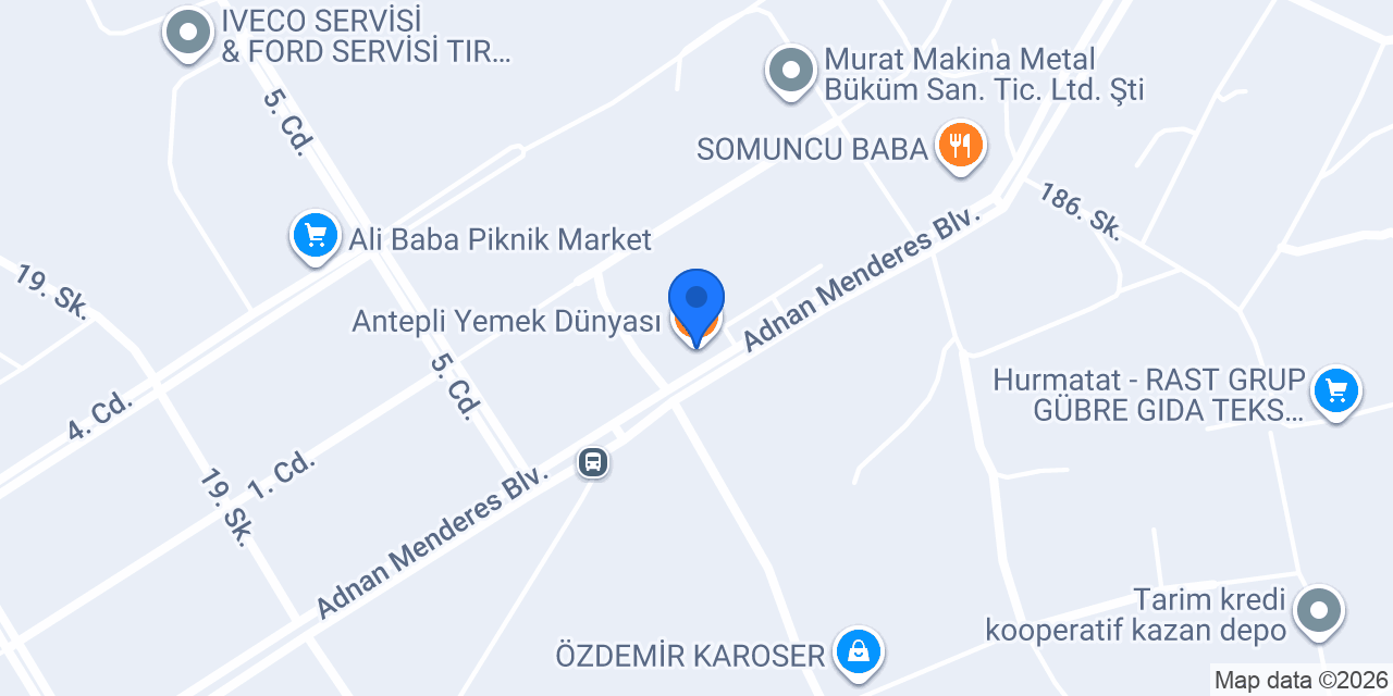 Antepli Yemek Dünyası konumu