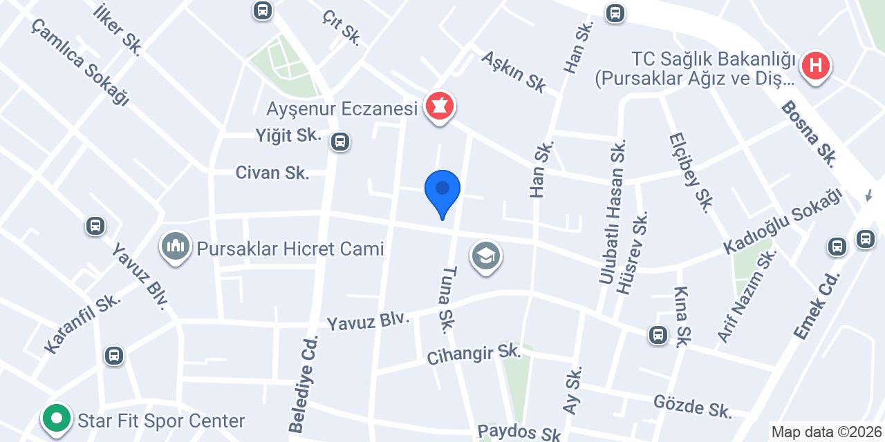 Yeni Damla Eczanesi konumu