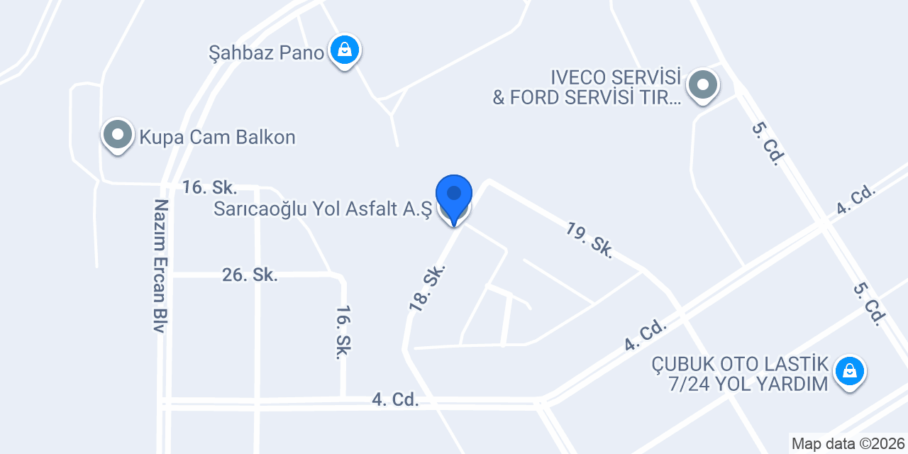Sarıcaoğlu Yol Asfalt A.Ş. konumu