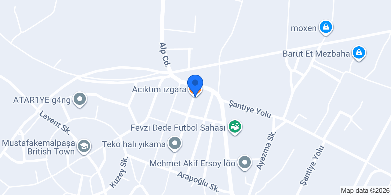 Acıktım ızgara konumu