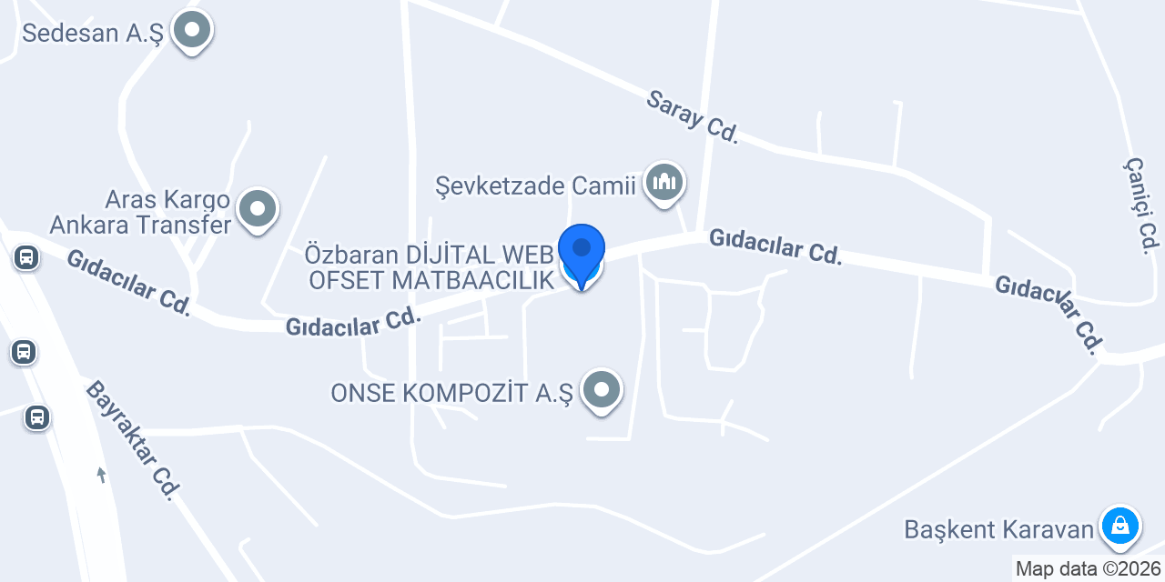 Özbaran DİJİTAL WEB OFSET MATBAACILIK konumu