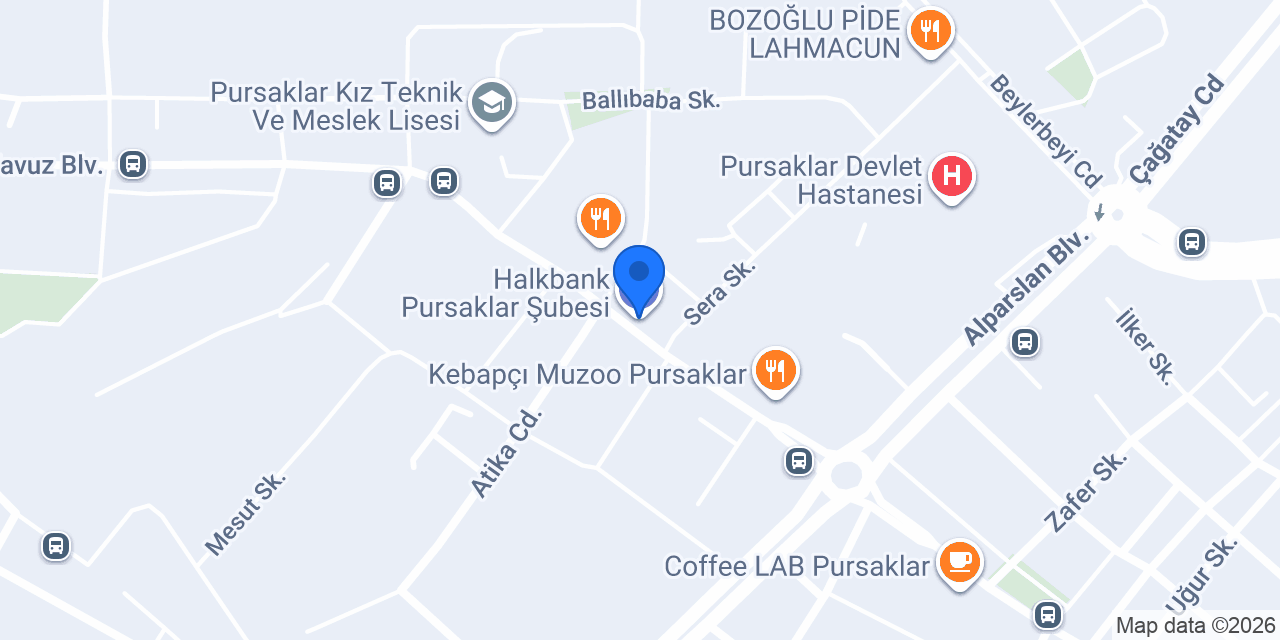 Halkbank Pursaklar Şubesi konumu