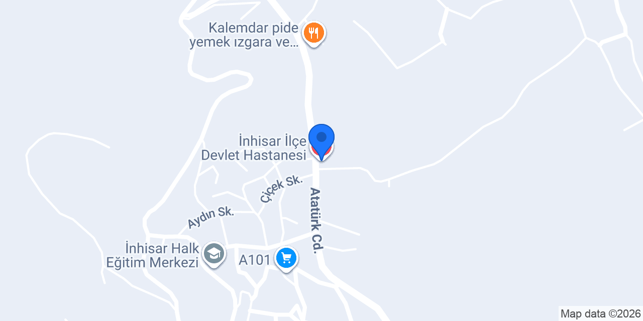 İnhisar İlçe Devlet Hastanesi konumu