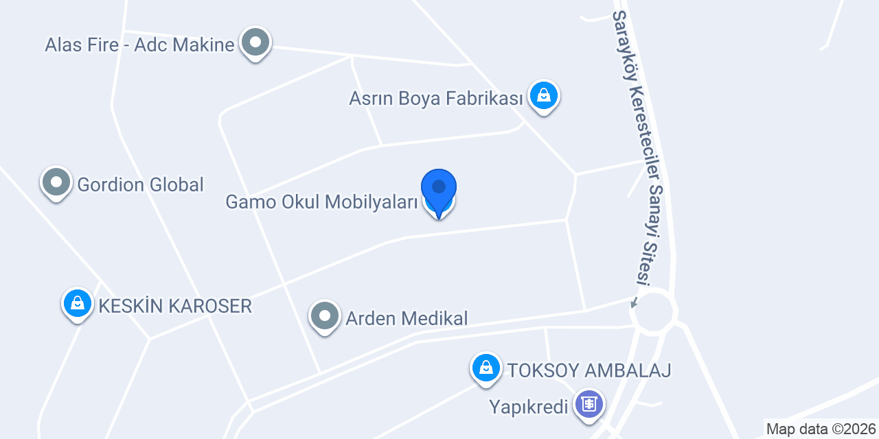 Gamo Okul Mobilyaları konumu