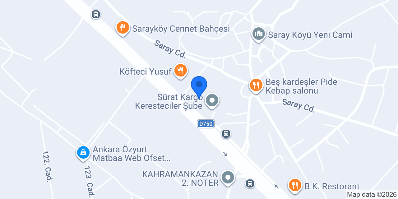 Aras Kargo Akıncı Şubesi konumu