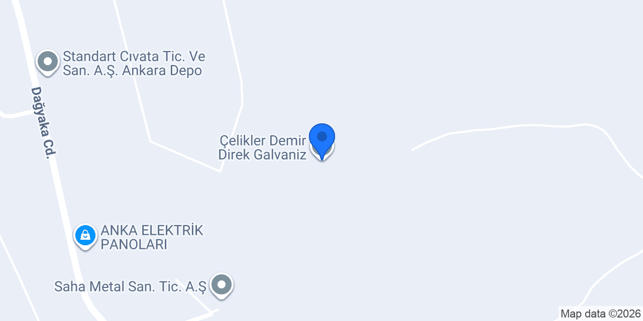 Çelikler Demir Direk Galvaniz konumu