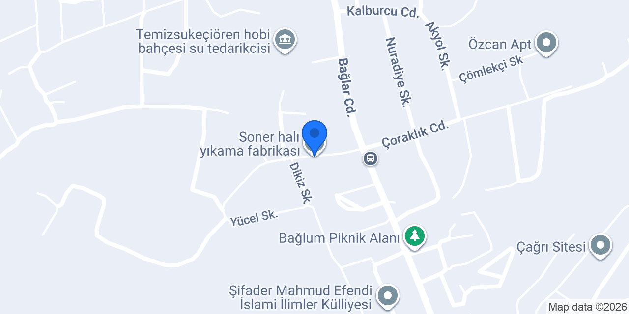 Soner halı yıkama fabrikası konumu