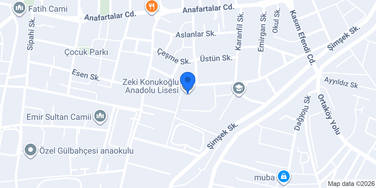 Zeki Konukoğlu Anadolu Lisesi konumu