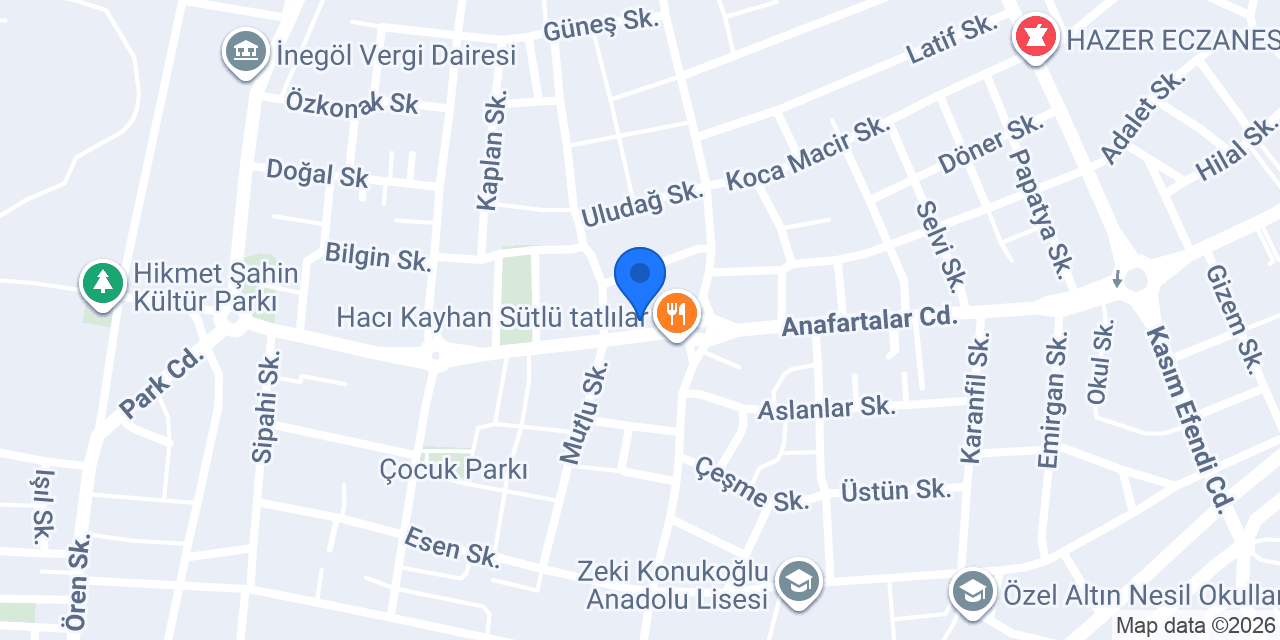HAS İNEGÖL TUR konumu