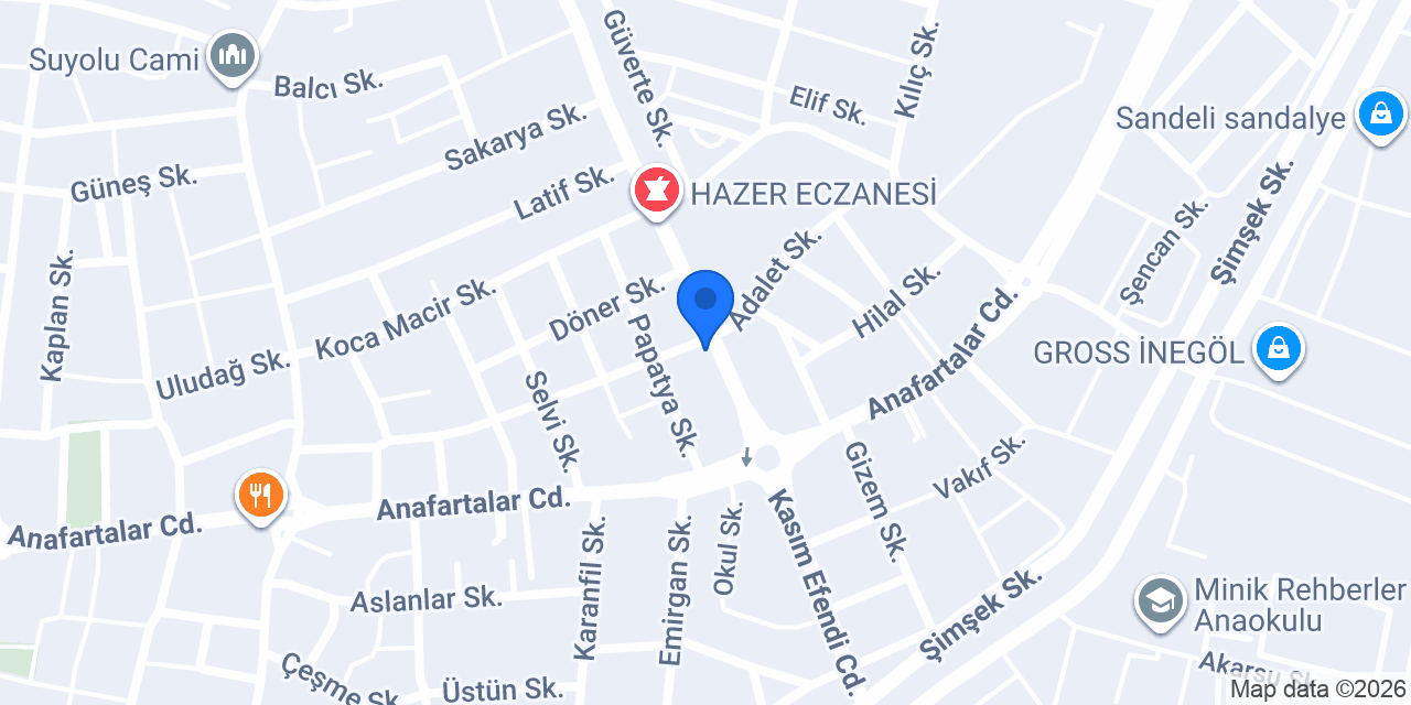 İnegöl kervan dondurma konumu