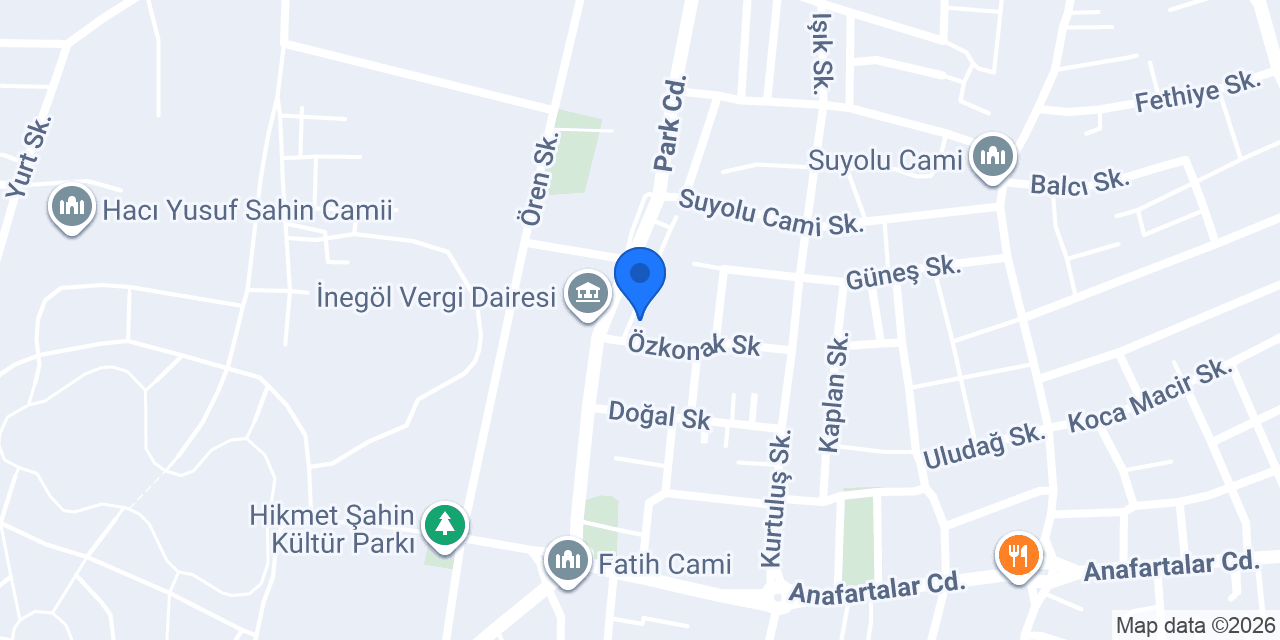İNEGÖL ÇARDAK DÖNER konumu