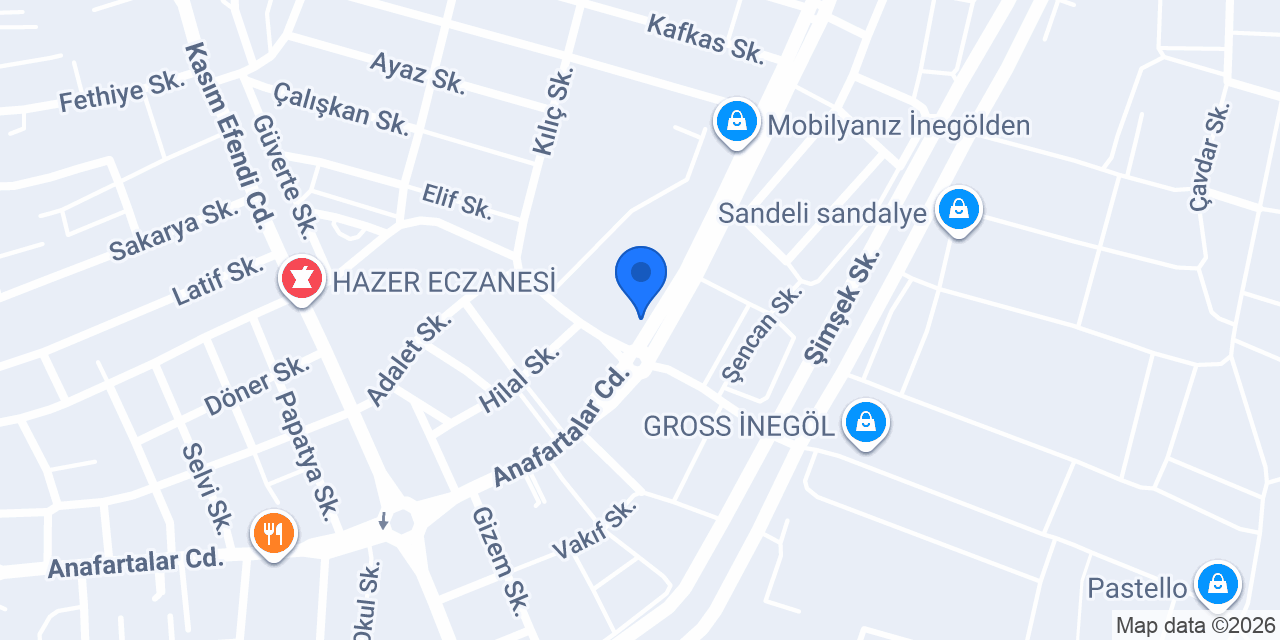 İnegold | İnegöl Mobilya konumu