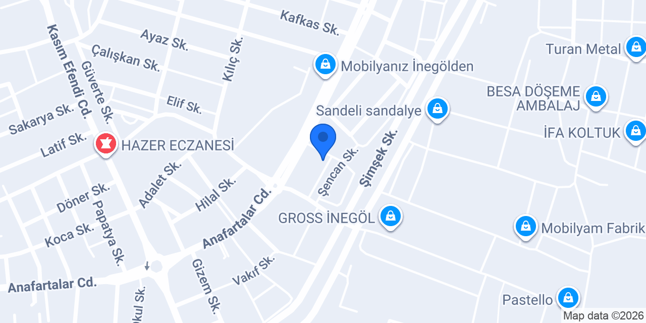 Çınar Sofa konumu