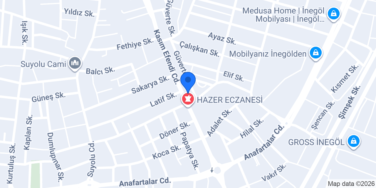 Ayşenur Akan Eczanesi konumu