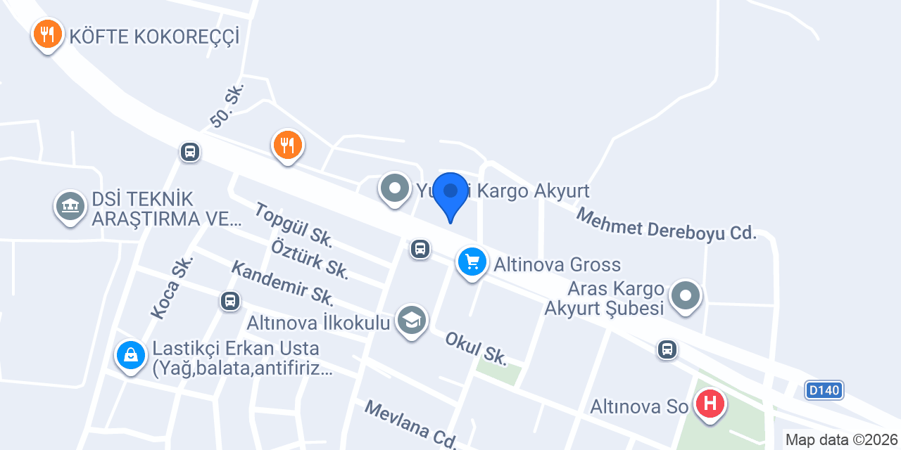 Sürat Kargo Akyurt Şube konumu