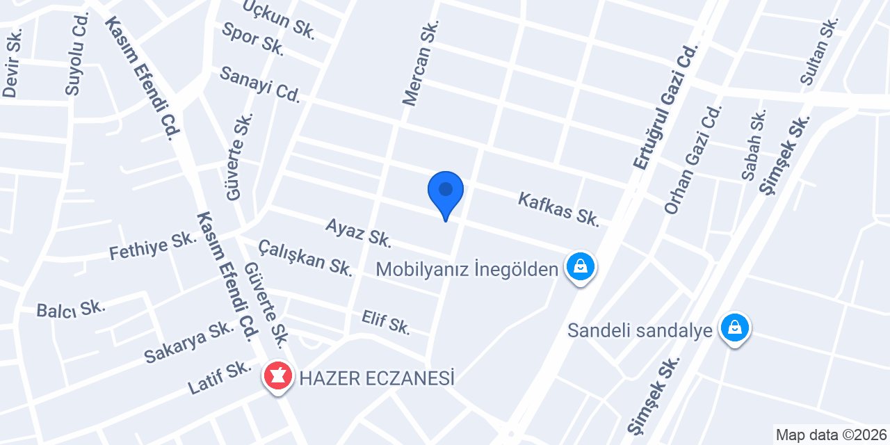 İnegöl Mobilya Kenti konumu